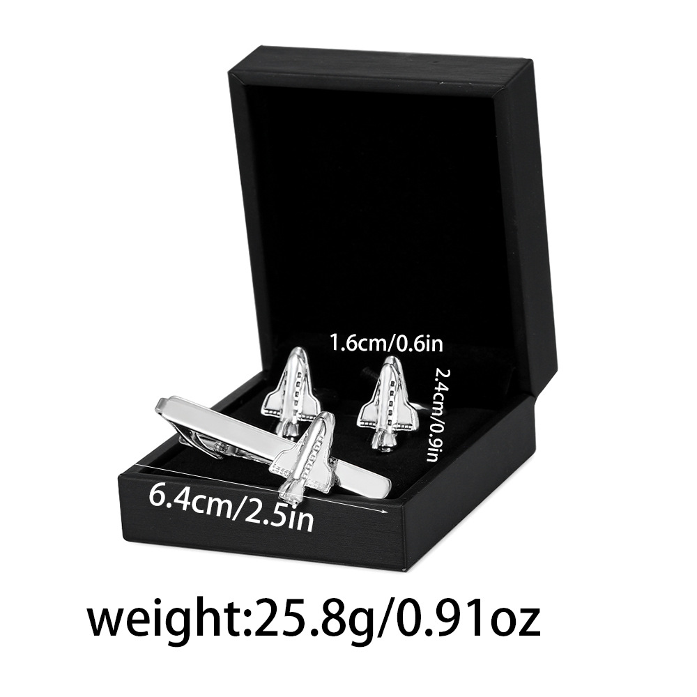 new astronaut space tie clip men's trendy casual tie clip cufflinks set clothing accessories_voghion.com
