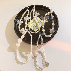 日韓ins小眾水晶珠珠鏈愛心小熊手機掛繩串珠飾品ccd相機包包掛飾