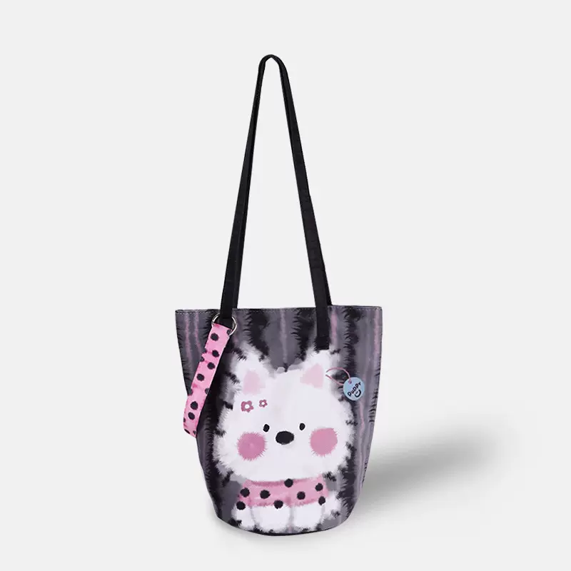 赫裕秋冬原创复古毛绒西高地细肩带水桶包大容量时尚斜挎包DK