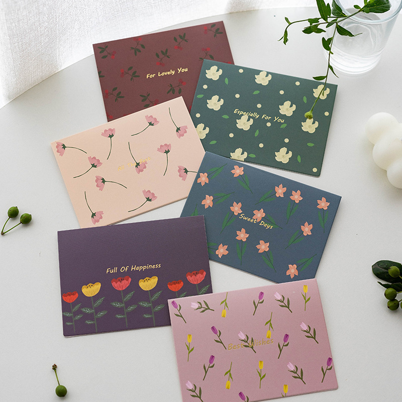 Senyu leaf artistic retro holiday birthday greeting card floral greeting card envelope sticker student couple confession card