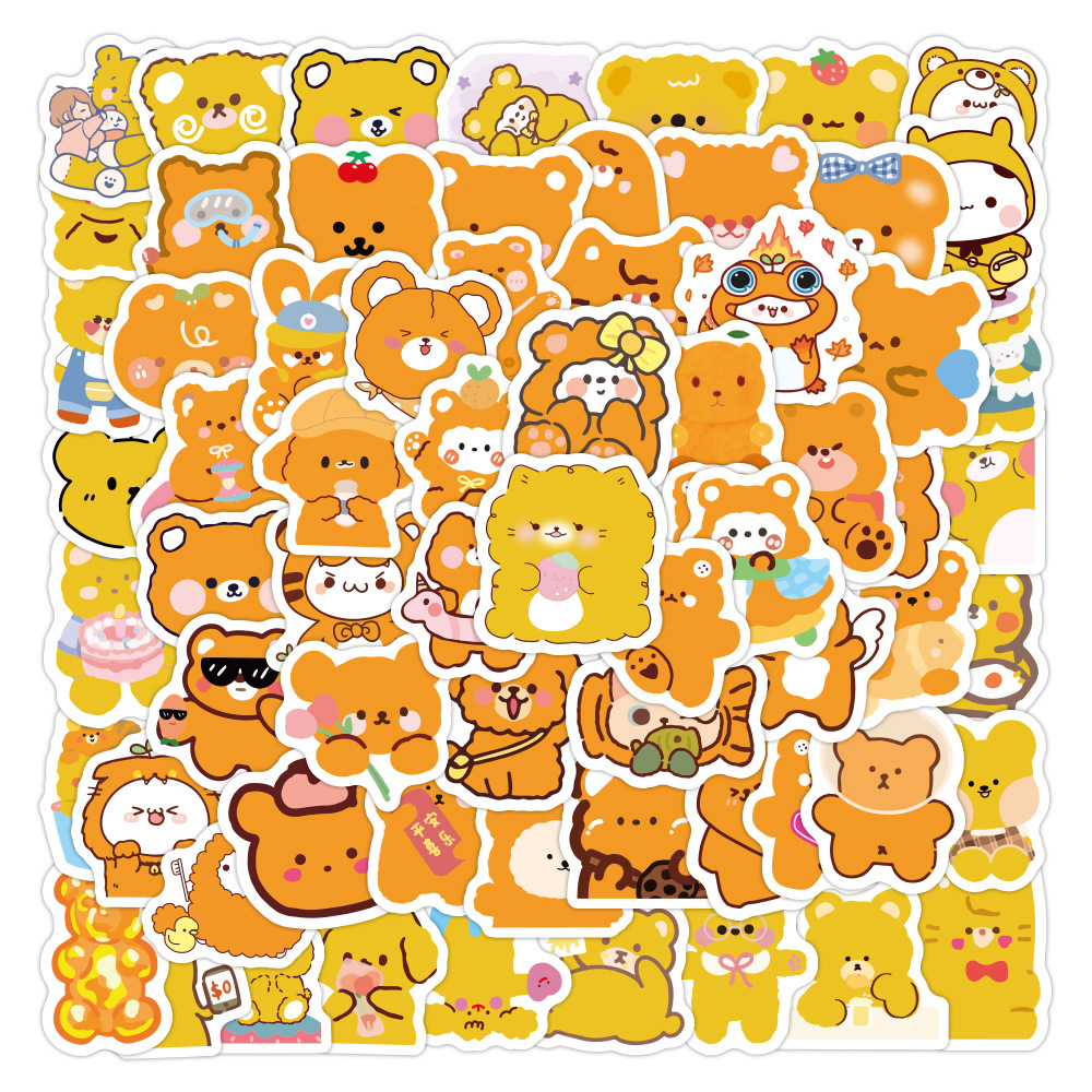 500张可爱韩国小熊少女系ins卡通人物手账贴纸文具行李箱笔记贴画详情28
