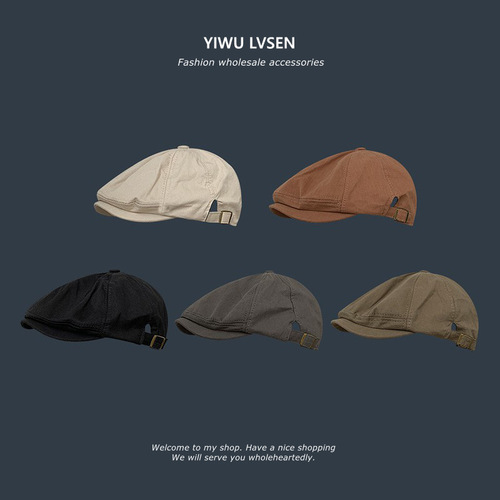 Japanese-style literary retro newsboy hats for girls, suitable for spring and summer leisure, versatile, beret hats, vintage forward hats, men's painter hats, trendy