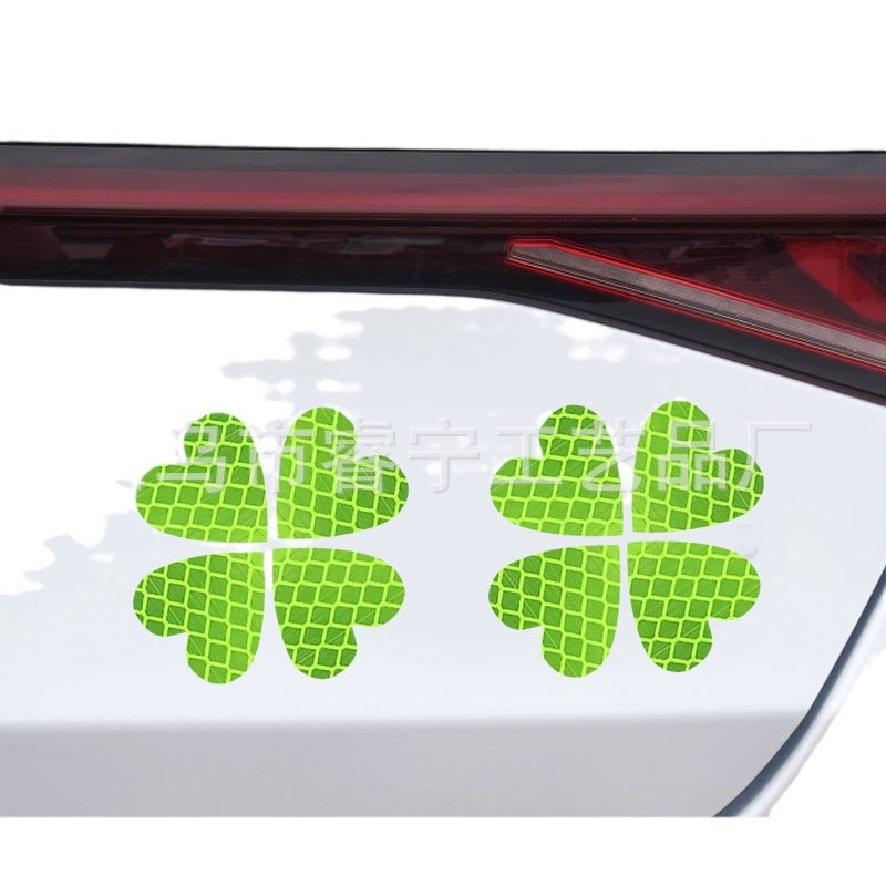 Retroreflective sticker heart shaped reusable, print