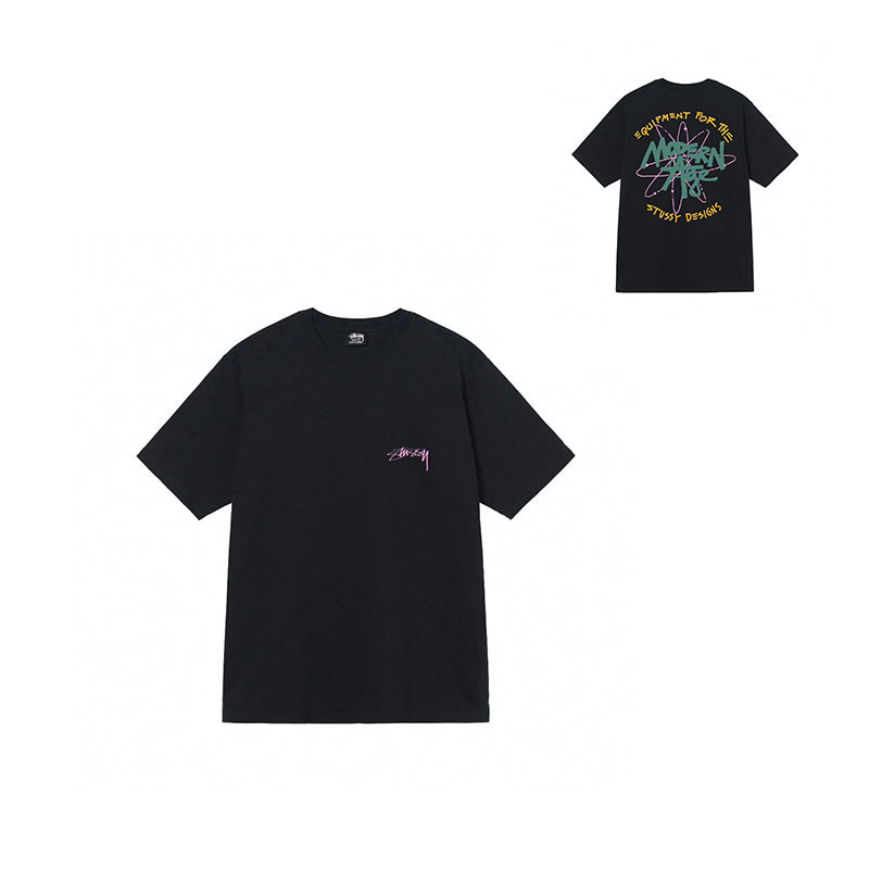 国境を越えた卸売りstyスチュアート黒8クラシック24ss半袖純綿夏ゆるいtシャツ男女同金|undefined