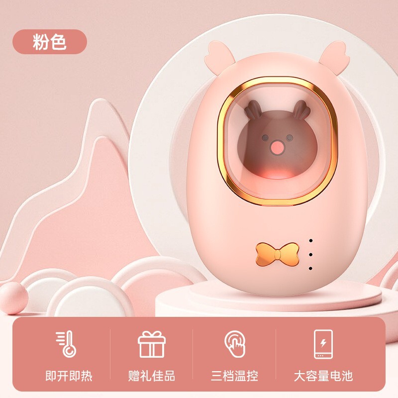 跨境暖手宝毛绒数显暖手器充电式便携式三档发热电暖宝三档调温|undefined