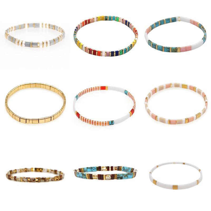 Wholesale Tila Beaded Bracelet with Colorful Geometric Design, Trendy Niche High-End Fashion Jewelry, Cross-Border Hot Item Wholesale Tila Beaded Bracelet with Colorful Geometric Design, Trendy Niche High-End Fashion Jewelry, Cross-Border Hot Item