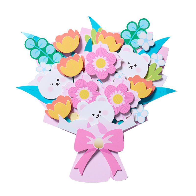 妇女节送老师感恩花束贺卡diy材料包幼儿园自己做的手工创意礼物|undefined