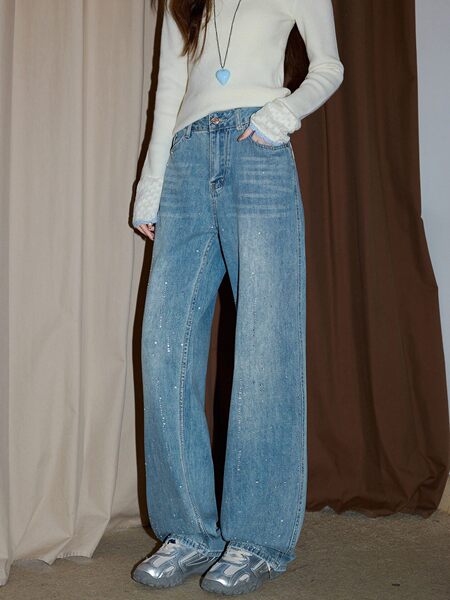 Denim autumn trousers