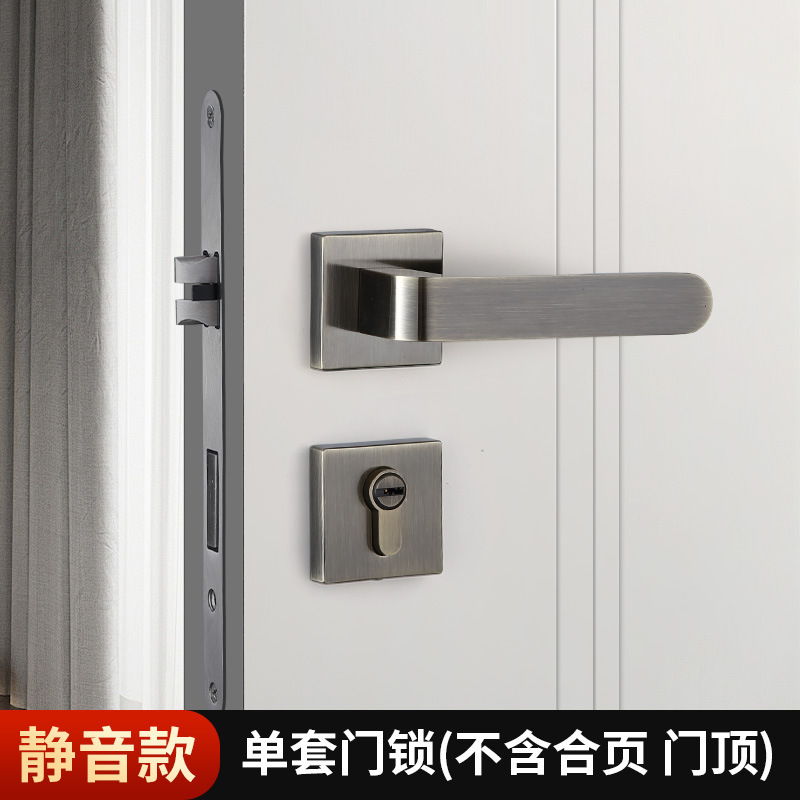 现代极简卧室木门锁室内家用门锁磁吸静音锌合金分体锁卧室门把手|undefined