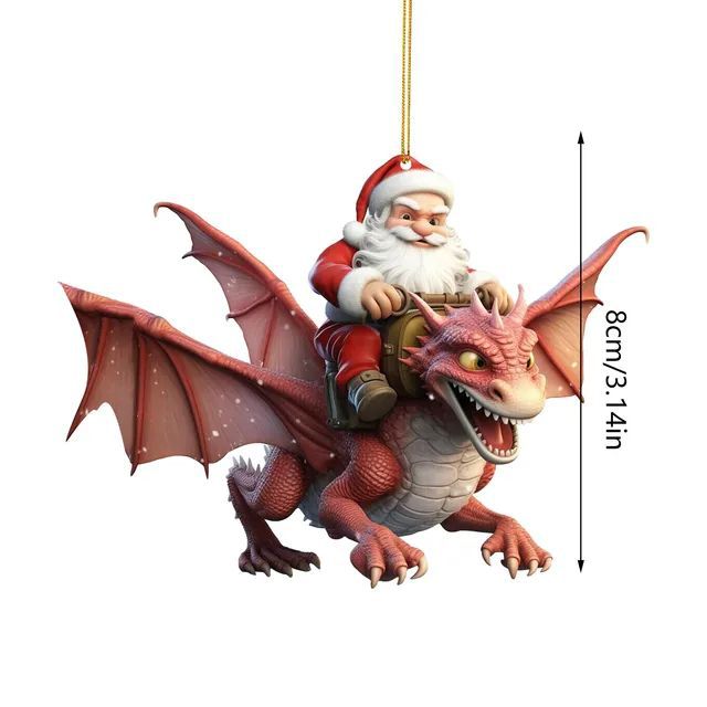 2023 Santa Claus equitación Flying Dragon Sky gota regalo ambiente de vacaciones, decoraciones colgantes, acrílico regalos Navidad