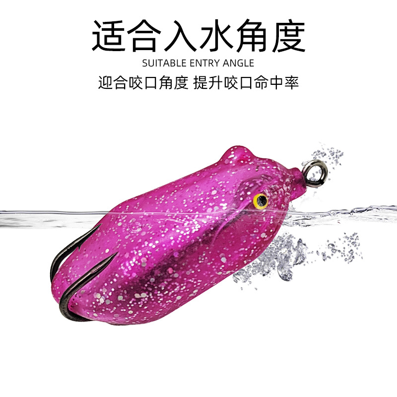 Doble gancho trueno rana trueno cebo fuerte pesca de agua dulce pescado negro lua cebo falso biónico rana cebo suave trueno rana cebo falso 6cm13.5g