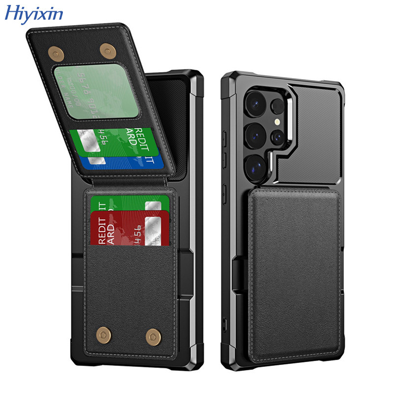Suitable for Samsung S26Ultra Card-Insertable Anti-Fall Phone Case S24Plus Flip Wallet Protective Cover