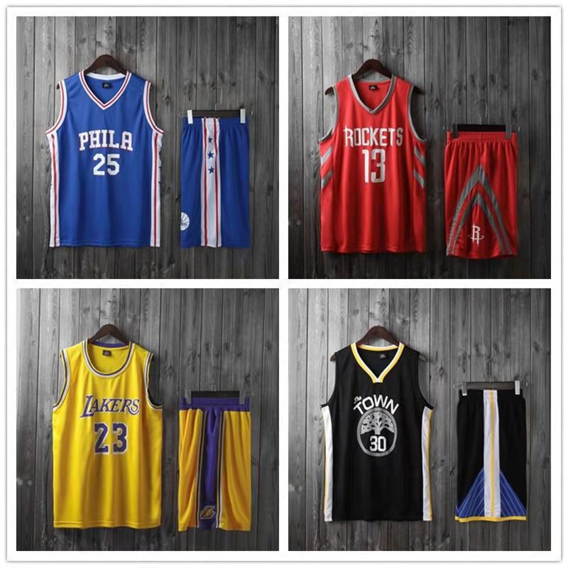 Adult Basketball Jersey Set: Clippers, Bucks No. 34, Nets No. 7, No. 11 Curry, Warriors, Lakers, Quick-Dry