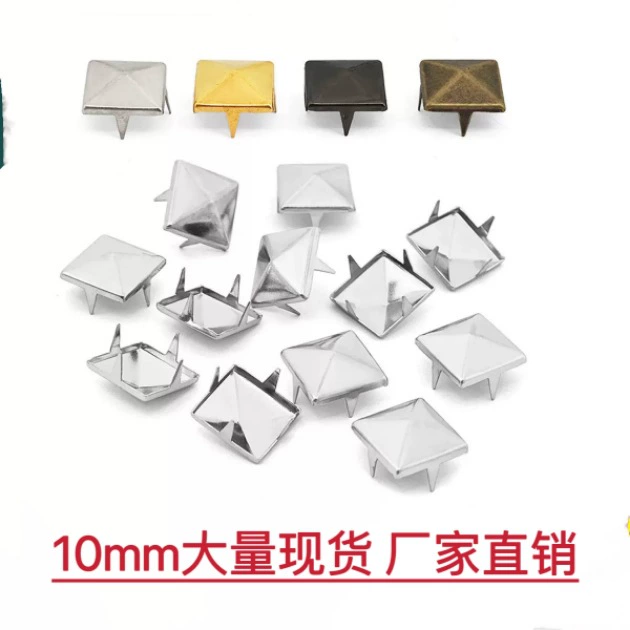 Квадратная Пирамида заклепки 10 мм серебряные заклепки DIY заклепки панк платье аксессуары