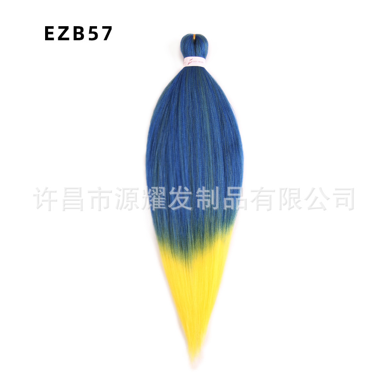 Peluca EZ cabello esponjoso y suave de fibra química trenza grande 26 pulgadas 90g pvc bicolor retardante de llama seda de baja temperatura trenza grande