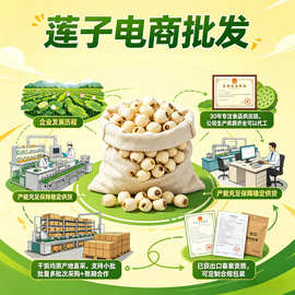 莲子干货新鲜通心磨皮大粒整箱通芯无芯大号批发商用