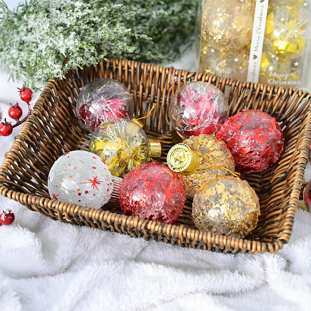 Navidad dorada bola pintada bola decoración de árbol de Navidad colgante decoración de ventanas decoración de decoración colgante decoración de Navidad