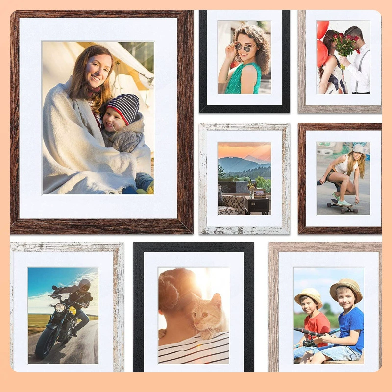 ◘ Оптовая продажа: Новая квадратная деревянная фоторамка в американском ретро-стиле для настенного крепления, декоративная рамка для фотографий, подставка для демонстрации, для трансграничной торговли, Amazon