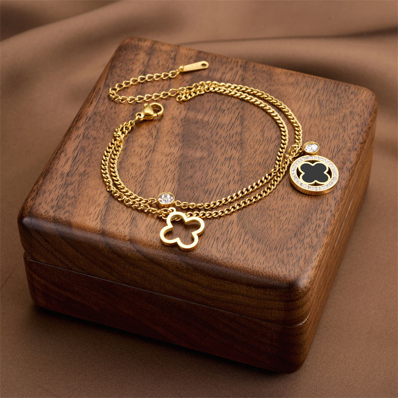 Joyas transfronterizas europeas y americanas Pulsera de acero de titanio de todo fósforo Versión coreana del temperamento bohemio Pulsera de acero de titanio que no se desvanece Joyería femenina