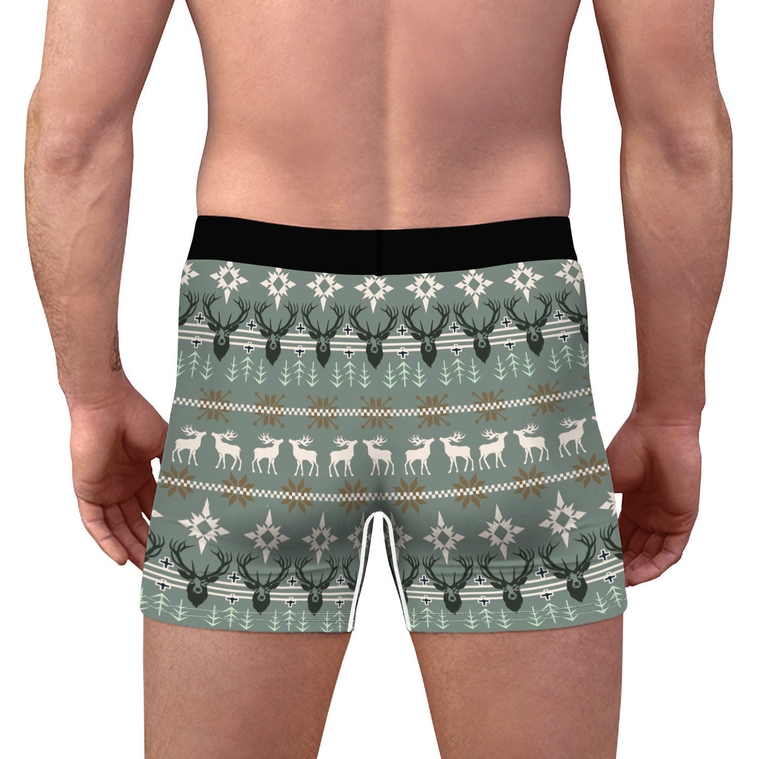 2024 Pantaloni ad angolo piatto traspiranti e comodi da uomo con stampa digitale per cani di Natale nuovi con biancheria intima aderente sul fondo_voghion.com