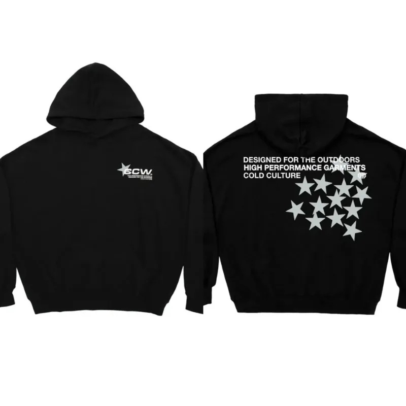 Cold Culture Hoodie Star Pattern Black