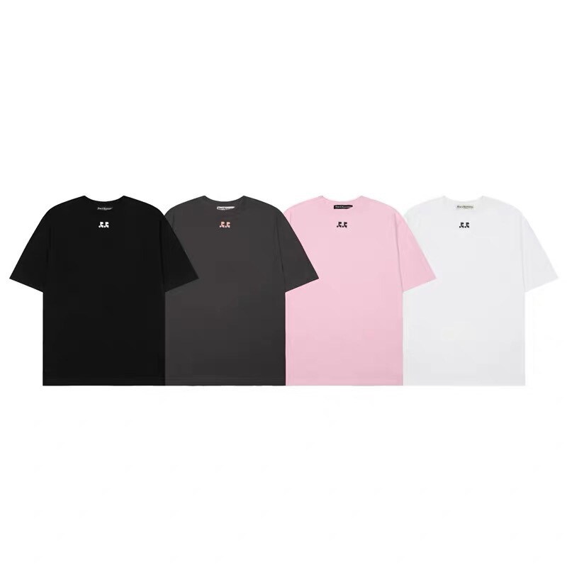 Korean Trendy Brand Rr Short-Sleeve Loose Pure Cotton Regular Shoulder T-Shirt and Jeans Set