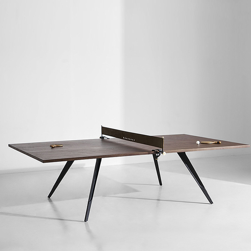Mesa de ping-pong de madera maciza interior estándar casa villa club de entretenimiento mesa de oficina comercial mesa de comedor de doble uso