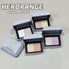 HERORANGE~雙拼雙色腮紅高光提亮膚色自然裸妝純欲顯白修容一體盤