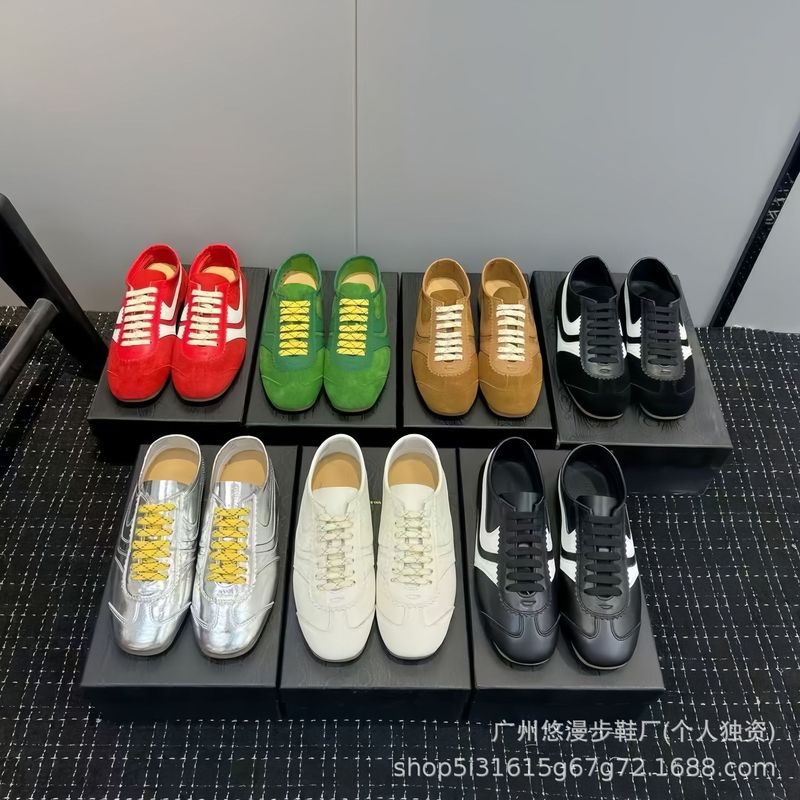 高版本DVN德训鞋女savi同款真皮复古圆头拼色情侣百搭运动休闲鞋|undefined