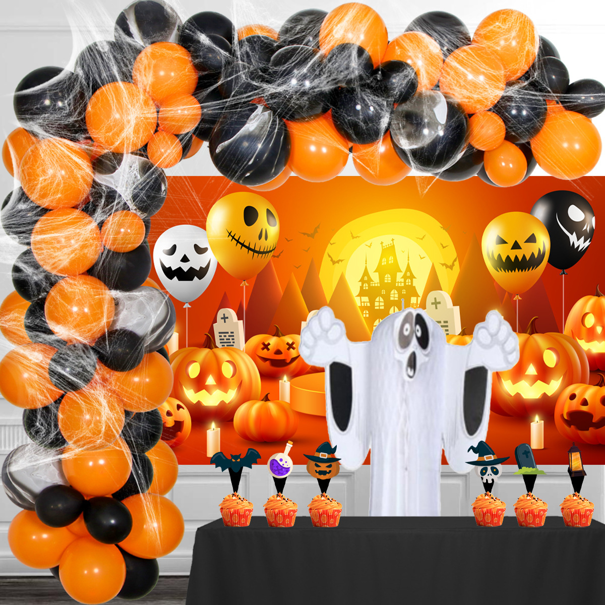 Nueva FIESTA DE Halloween decoración globo combinación cráneo calabaza globo fantasma fiesta Halloween globo traje