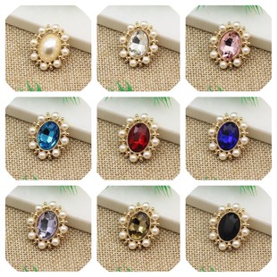 Alloy Diamond Pearl Flower drill plate flower plate personalized handmade diy homemade hairband hairpin jewelry material accessories