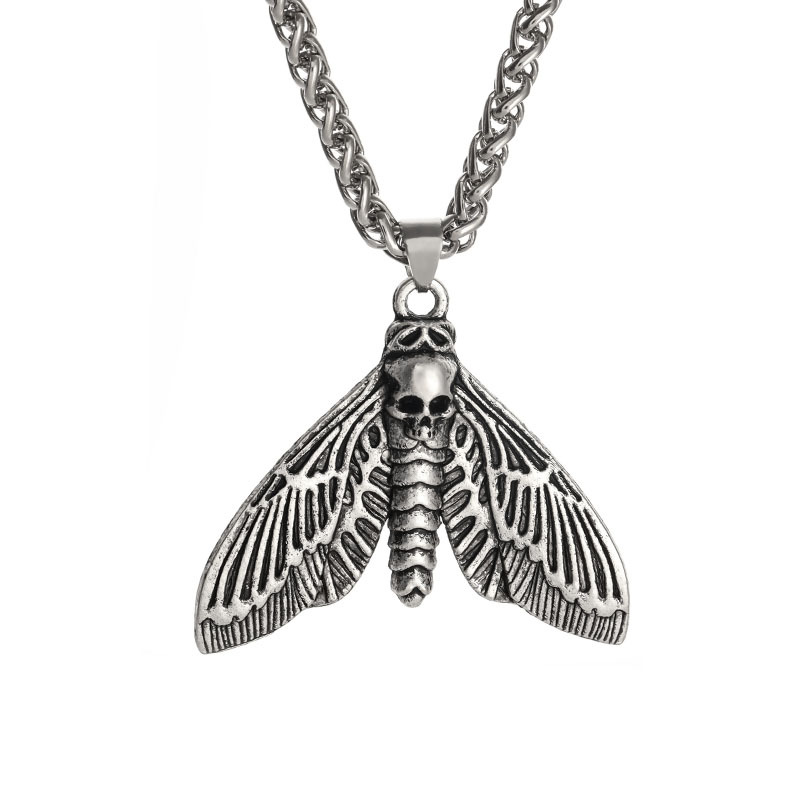Death Moth-Skeleton Moth Necklace Styled