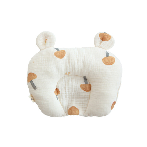 纯棉纱布新生婴儿定型枕 绉布儿童枕头 吸汗透气四季适用幼儿园宝