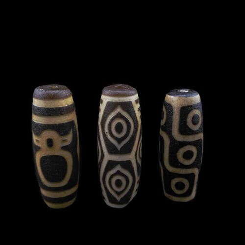 Daluo Dzi Beads Natural Agate Tibetan DIY Necklace Jewelry Accessories Pendant Old Weathered Pattern God of Wealth Old Dzi Beads