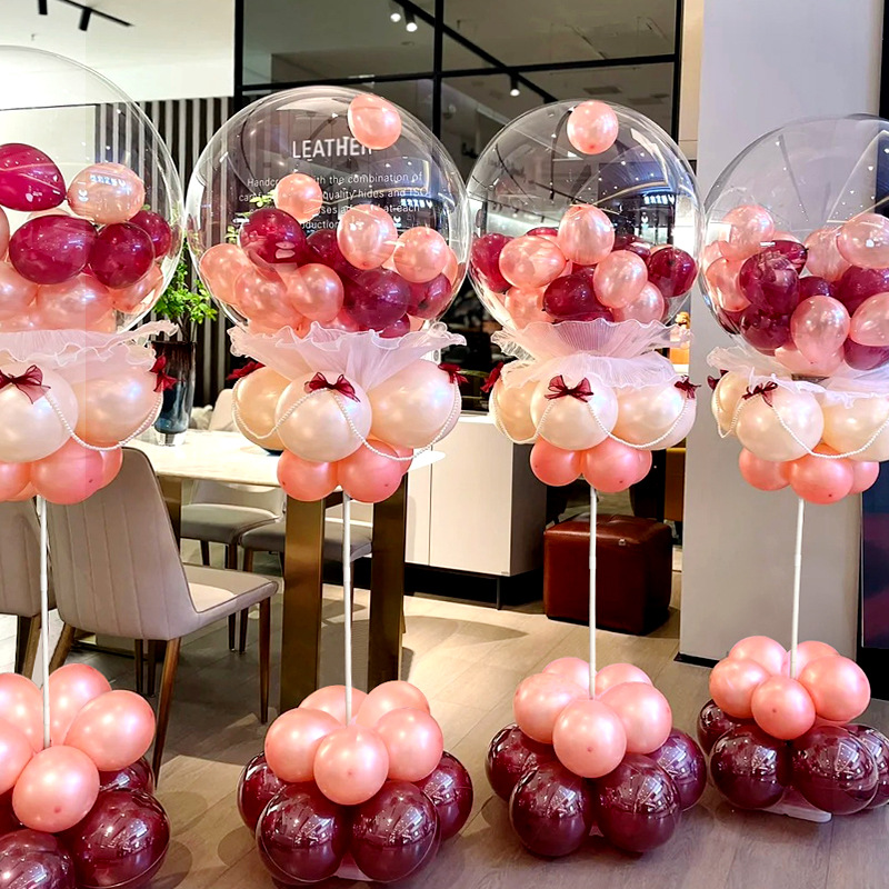 Casamiento y apertura de la tienda de cumpleaños guía guía de la puerta de la decoración de globos pilares tienda de aniversario atmósfera escena de diseño guía de la carretera