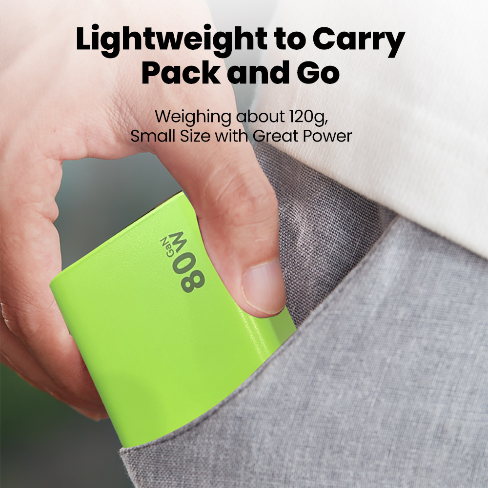 Cargador de nitruro de gallio de 80W PD cabezal de carga rápida para Apple Huawei Xiaomi con lámpara cargador de cable telescópico plegable