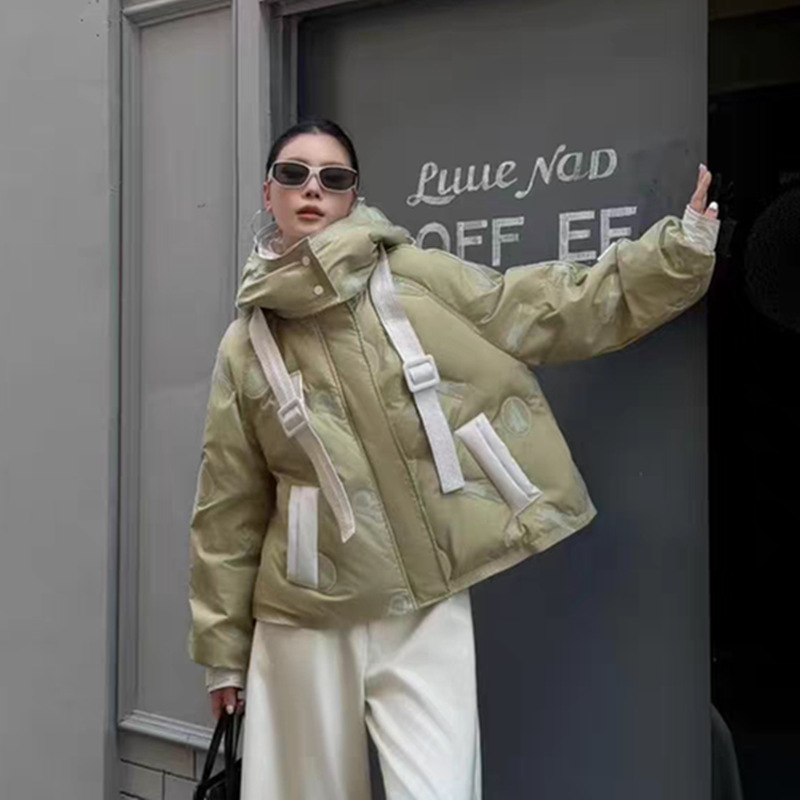2025冬季新款羽绒服女短款连帽加厚保暖白鸭绒面包服外套潮牌|undefined