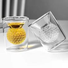高尔夫酒杯定 制威士忌烈酒玻璃杯双层隔热高硼硅玻璃运动风 茶杯