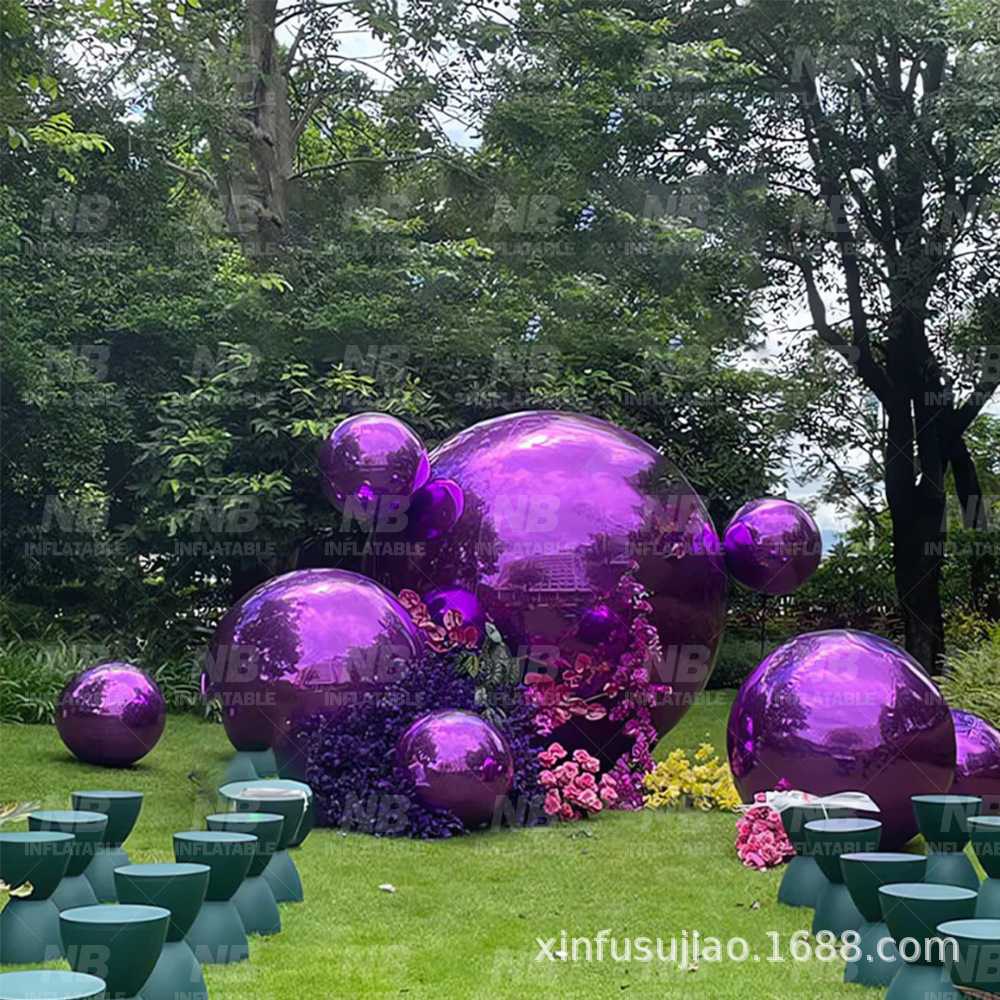Fábrica directa de gran espejo bola de decoración interior al aire libre fiesta de Navidad Halloween PVC infláble flash