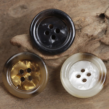 高档复古琥珀色羊绒毛呢大衣仿贝壳纹树脂纽扣百搭米白色西服装扣