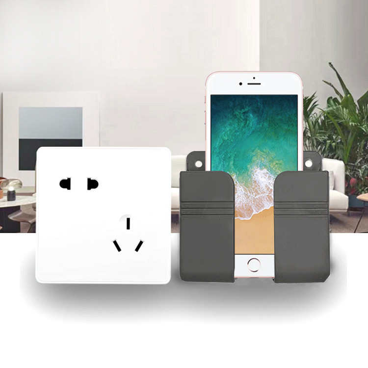 壁掛け式携帯電話充電ボックススタンド、リモコンホルダー、穴あけ不要の壁収納ラック、卸売|undefined