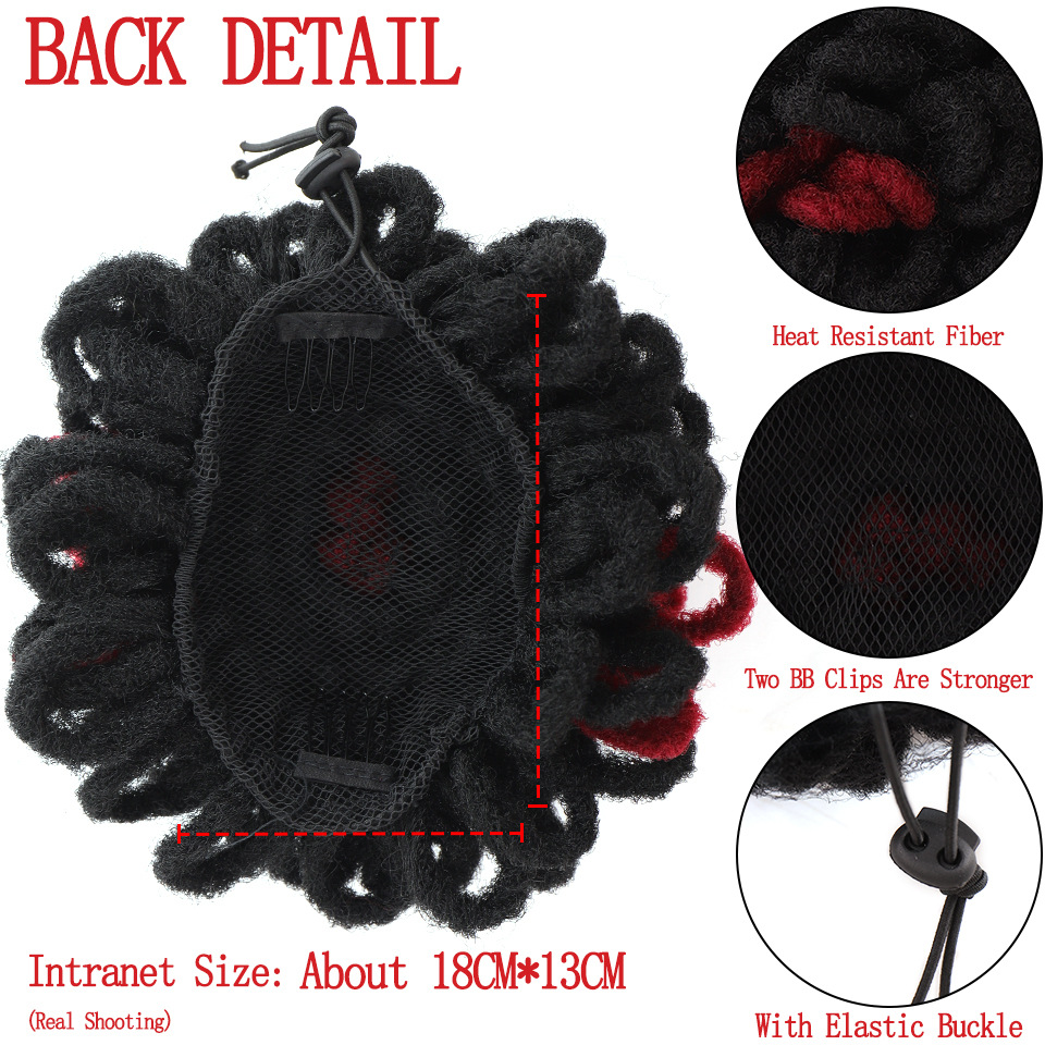 Synthetic hair women's dirty braids high-temperature silk hair bun drawstring style explosive fluffy head_voghion.com