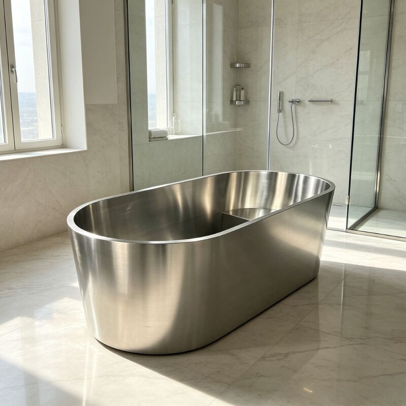 304 stainless steel freestanding bathtub oval-shaped bathtub modern hotel bathroom freestanding spa bathtub 304 stainless steel freestanding bathtub oval-shaped bathtub modern hotel bathroom freestanding spa bathtub
