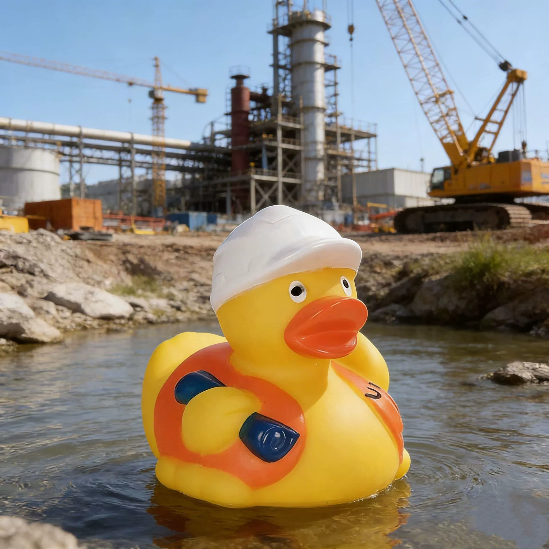 Игрушка-утка в стиле рабочего для детей, прямые поставки с завода, для игр в воде, купания, креативного сжатия и издавания звуков.