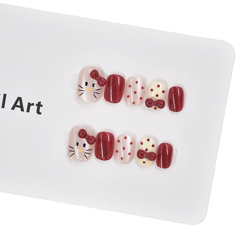 30 piezas de talla completa de gato rojo con armadura de ojos de gato con armadura corta de dibujos animados lindo para niños uñas para estudiantes