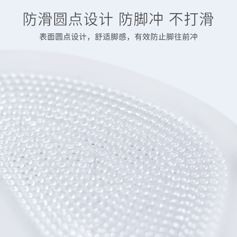 Forefoot pad silicone non-slip massage front half pad thickened silicone sports shock-absorbing high heels transparent foot pad half size