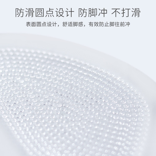 Forefoot pad silicone non-slip massage front half pad thickened silicone sports shock-absorbing high heels transparent foot pad half size