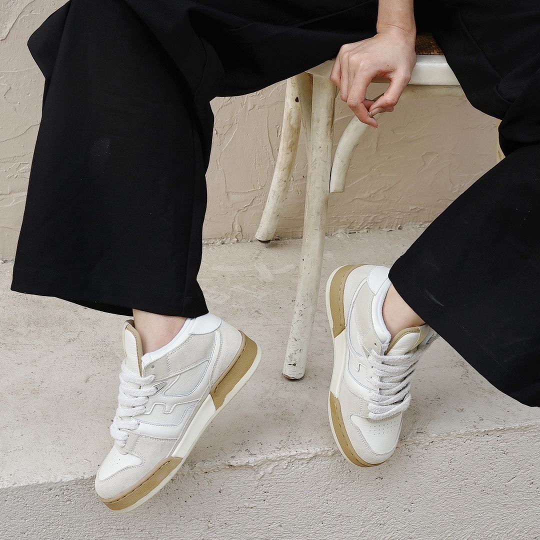 Giày sneaker nam cổ cao phong cách đơn giản dễ phối — Giày thể thao FF cổ cao màu be chi tiết 28