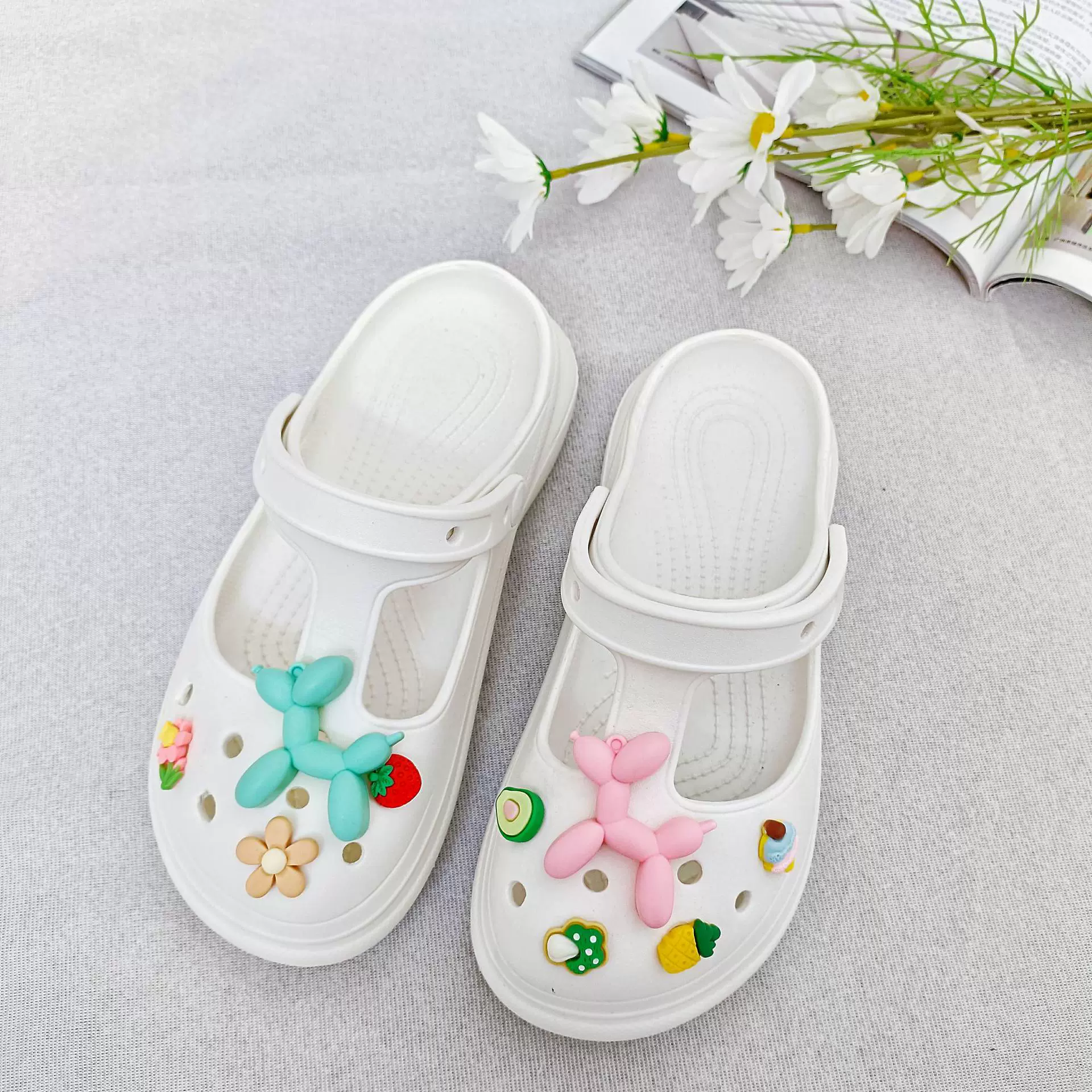 Balloon, footwear platform, summer slide, slippers, 2022 collection, 6cm