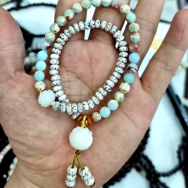 Piedra de ágata natural, perlas de madera, pulseras de cuentas, joyas de estilo nacional, pulseras de piedra Shoushan de estilo chino.